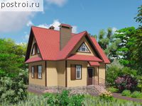 A-110-1D проект одноэтажного деревянного коттеджа из бруса с мансардой размером 8 на 9 