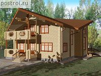 A-169-1D проект двухэтажного деревянного дома из бревна размером 13 на 11 