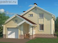 A-181-1P проект одноэтажного дома из пеноблоков с мансардой и гаражом размером 12 на 17 