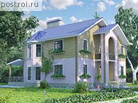 A-208-1P проект двухэтажного дома из пеноблоков размером 12 на 11 