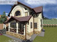 A-237-1K проект двухэтажного дома из кирпича с мансардой размером 10 на 23 