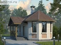 B-033-1P проект одноэтажной бани из пеноблока размером 9 на 6