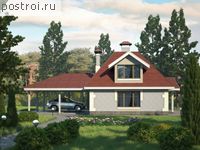 B-127-1P проект двухэтажной бани из газобетона с гаражом размером 9 на 8 