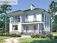 B-160-1P проект двухэтажного дома из пеноблоков размером 10 на 10 