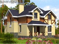 B-163-1K проект двухэтажного дома из кирпича размером 11 на 10 