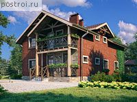 B-184-1P проект одноэтажного дома из пеноблоков с мансардой размером 13 на 9 