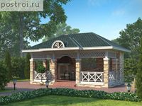 C-026-1S проект одноэтажной каркасной беседки размером 4 на 7