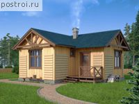 C-038-1S проект одноэтажной каркасной бани размером 7 на 7 