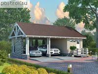 C-052-1S проект одноэтажного каркасного гаража размером 6 на 9 