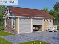 C-052-2S проект одноэтажного каркасного гаража размером 9 на 6 