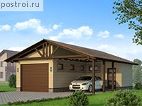 C-060-1P проект одноэтажного гаража из пеноблока размером 9 на 7 