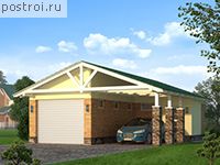 C-060-2P проект одноэтажного гаража из пеноблока размером 9 на 7 