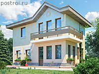 C-098-1P проект двухэтажного коттеджа из пеноблока размером 9 на 6 