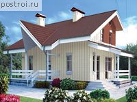 C-112-1K проект одноэтажного коттеджа из кирпича с мансардой размером 10 на 6 