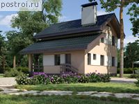 C-116-2P проект двухэтажного коттеджа из пенобетона размером 9 на 9 