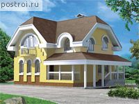 C-117-1K проект одноэтажного коттеджа из кирпича с мансардой размером 8 на 12 