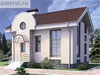 C-123-1P проект одноэтажного коттеджа из газобетона с мансардой размером 10 на 10 