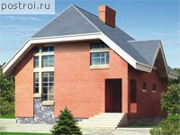 C-125-1P проект одноэтажного коттеджа из газобетона с мансардой размером 10 на 8 