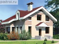 C-130-1P проект одноэтажного дома из газобетона с мансардой размером 9 на 10 