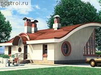 C-146-1K проект одноэтажного дома из кирпича с мансардой размером 11 на 11 
