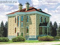 C-155-1P проект двухэтажного коттеджа из пеноблоков с цоколем размером 10 на 7 