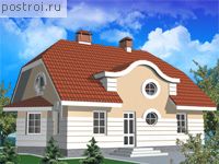 C-156-1K проект одноэтажного коттеджа из кирпича с мансардой размером 9 на 10 