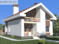 C-156-1P проект одноэтажного коттеджа из пеноблоков с мансардой размером 9 на 11 