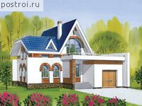 C-170-1K проект двухэтажного дома из кирпича с гаражом размером 16 на 12 