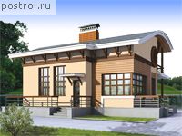 C-185-1P проект одноэтажного коттеджа из пеноблоков с мансардой размером 12 на 11 