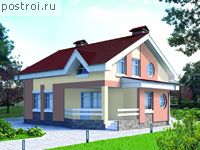 C-214-1K проект одноэтажного дома из кирпича с мансардой размером 11 на 14 