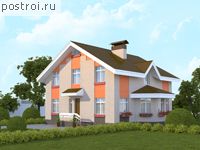 C-226-1P проект одноэтажного коттеджа из газобетона с мансардой размером 13 на 11 