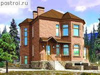 C-229-1P проект двухэтажного дома из пеноблоков с цоколем и гаражом размером 10 на 7