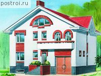 C-237-1K проект двухэтажного дома из кирпича с цоколем и гаражом размером 13 на 12 