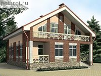 C-238-1P проект одноэтажного дома из газобетона с мансардой размером 11 на 14 