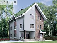 C-246-1K проект двухэтажного дома из кирпича с мансардой размером 8 на 13 