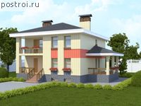 C-331-1K проект двухэтажного дома из кирпича с цоколем размером 12 на 11 