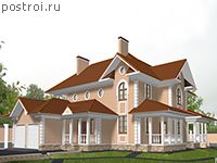 C-425-1K проект двухэтажного дома из кирпича с гаражом размером 22 на 19 