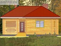 D-074-1D проект одноэтажной деревянной бани из бревна размером 9 на 12