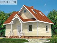 D-088-1S проект одноэтажного каркасного дома с мансардой размером 6 на 10 