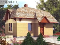 D-096-1D проект двухэтажного деревянного коттеджа из бруса размером 9 на 8 