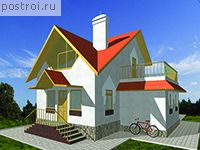 D-100-1D проект двухэтажного деревянного коттеджа из бруса с гаражом размером 8 на 8 