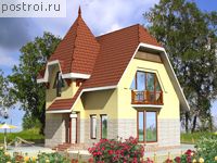 D-103-1P проект двухэтажного коттеджа из пенобетона размером 10 на 9 