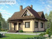 D-126-1D проект одноэтажного деревянного коттеджа из бруса с мансардой размером 9 на 9 