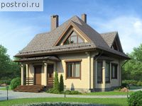 D-126-2D проект одноэтажного деревянного коттеджа из бруса с мансардой размером 9 на 9 