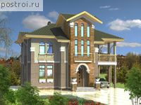 D-154-2P проект двухэтажного коттеджа из пеноблоков с мансардой и гаражом размером 14 на 15 