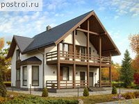 D-165-5P проект двухэтажного дома из пеноблоков размером 11 на 11 