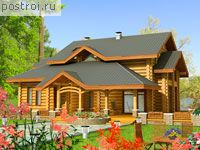D-187-1D проект двухэтажного деревянного дома из бревна размером 16 на 16 