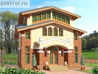 D-205-1P проект трехэтажного дома из пенобетона размером 15 на 10 