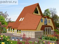 D-260-1P проект трехэтажного коттеджа из пеноблоков с подвалом размером 13 на 23 