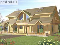 D-373-1D проект трехэтажного деревянного дома из бревна размером 16 на 15 